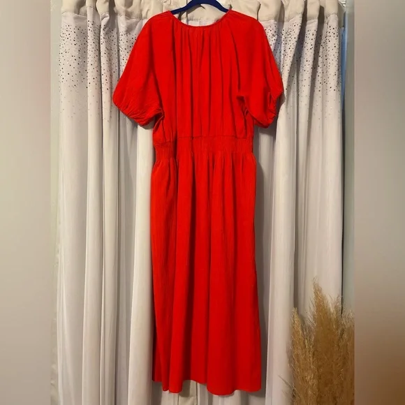 Brand: H&M
Size: L, PTP- 21”, Length- 52”
        Lots of stretch
Color: Orange - Picture 2 of 2